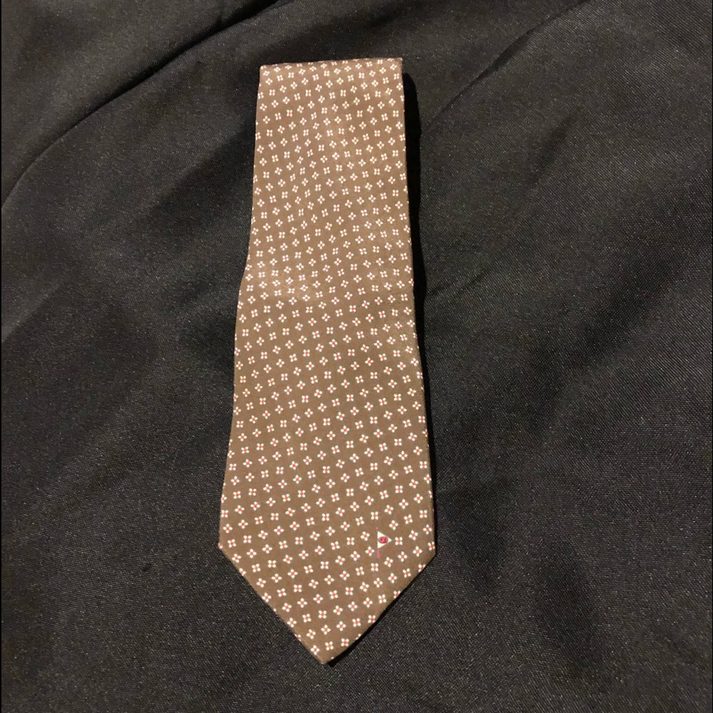 FENDI Brown Floral Silk Men's Neck Tie